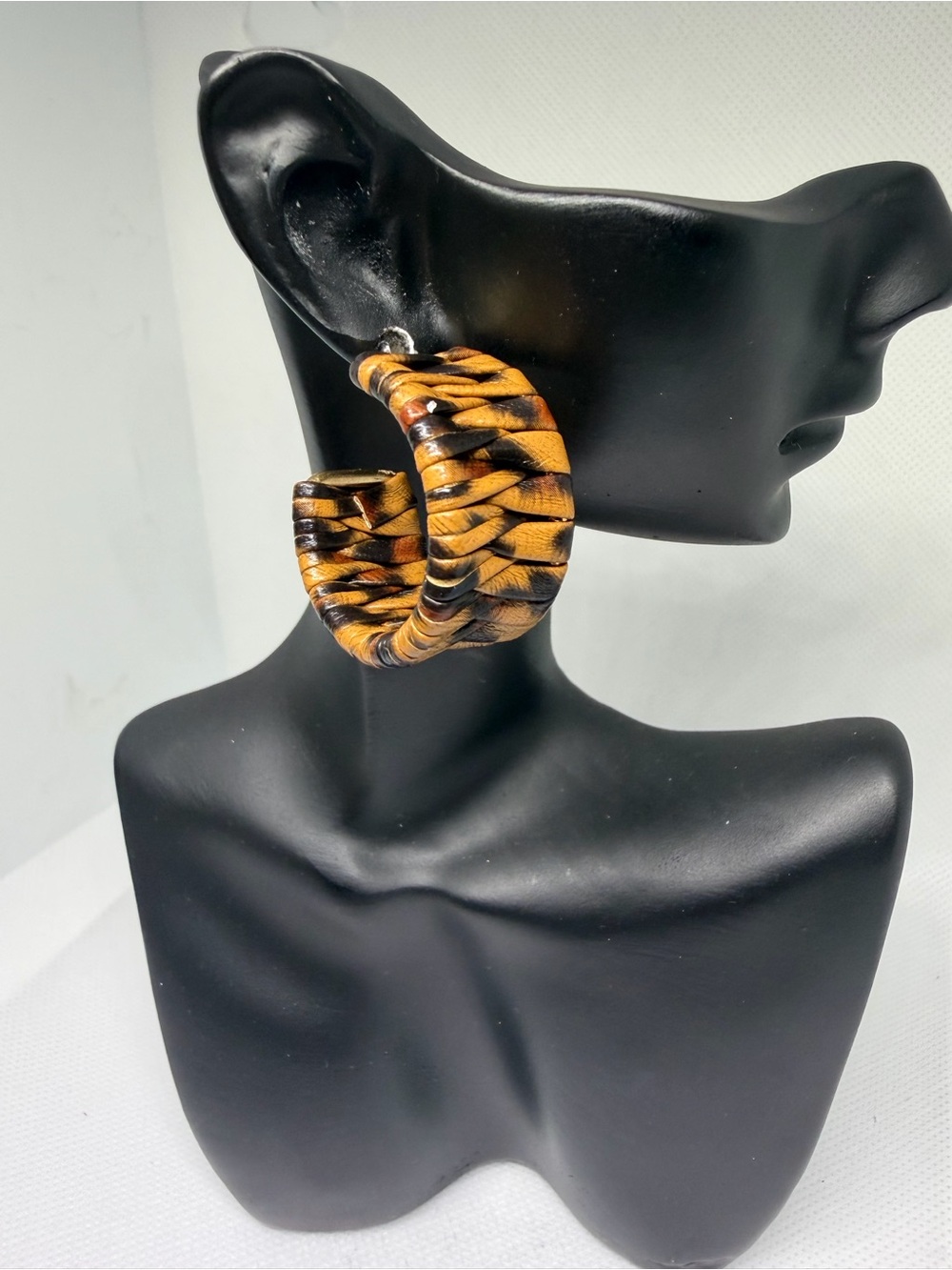 Bold Tiger-Print Hoop Earrings in Yellow and Black